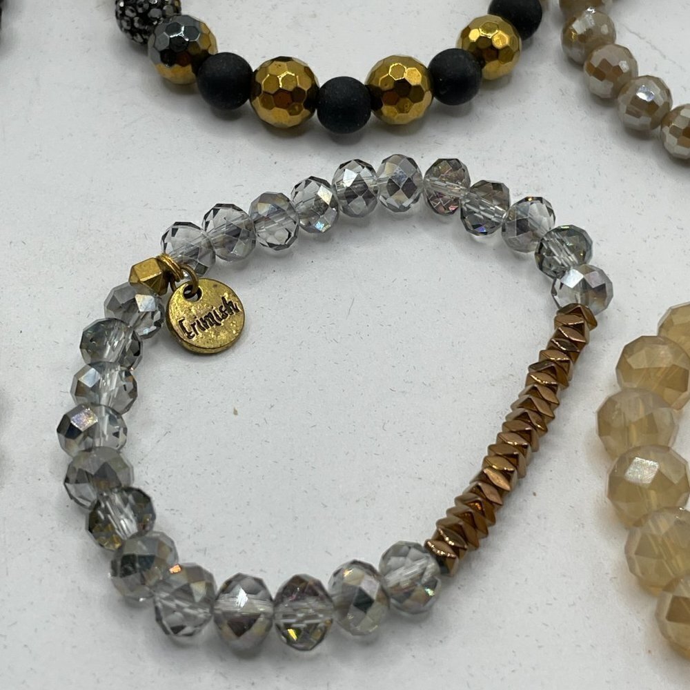 Erimish Beaded Stretch Bracelets Set of Nine OS One Size - Picture 5 of 10